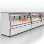 Thumbnail image #3 for Howard-McCray 34E Series SC-CFS34E-8-LED Fish/Poultry Refrigerated Service Case, Endless Design, Self-Contained, 100.5"W, 4 Ice Pans