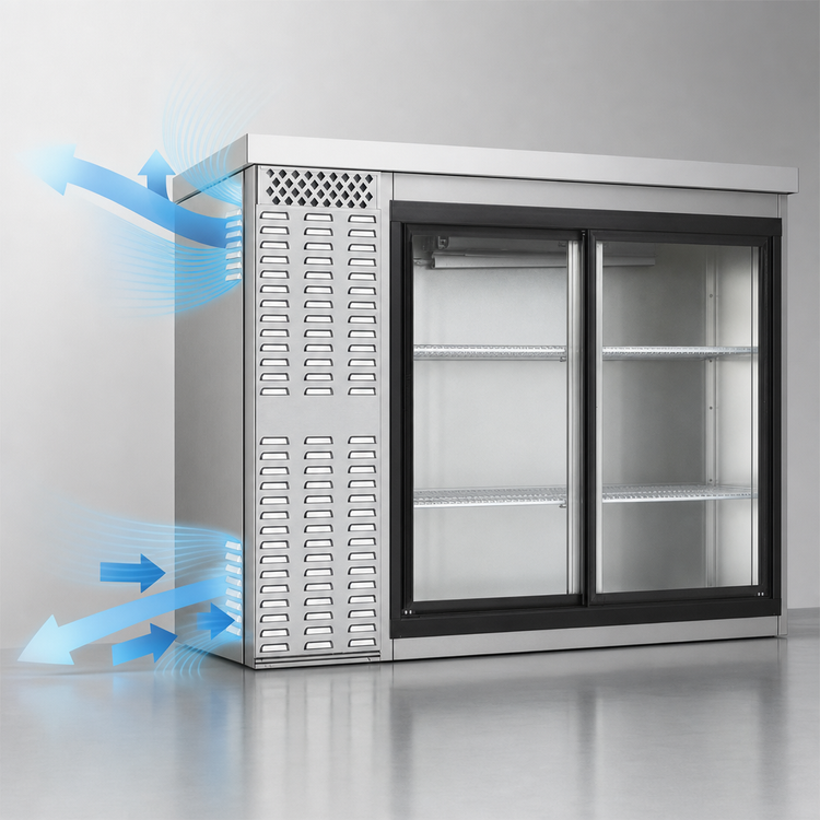 Product image #3 for Continental Refrigerator BB50SNSSSGD 50" Shallow Depth Back Bar Cooler with Sliding Glass Doors