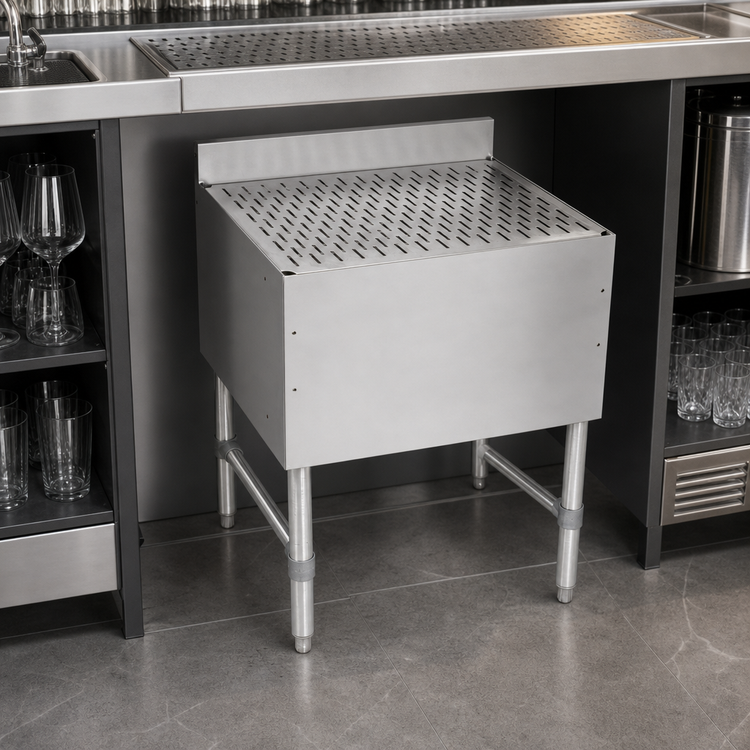 Product image #3 for John Boos Freestanding Underbar Stainless Steel Drainboard with 3-Inch Backsplash, 30 x 21 Inches