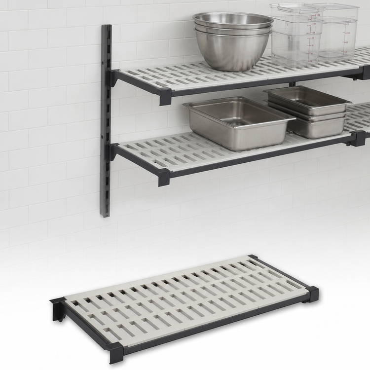 Product image #3 for Cambro Camshelving Elevation 18" x 24" Vented Wall-Mounted Add-On Shelf Kit