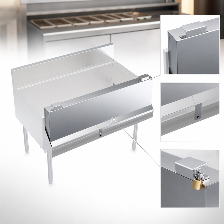 Product image #3 for Krowne Royal Series 42-Inch Single Speed Rail Locking Cover, Stainless Steel