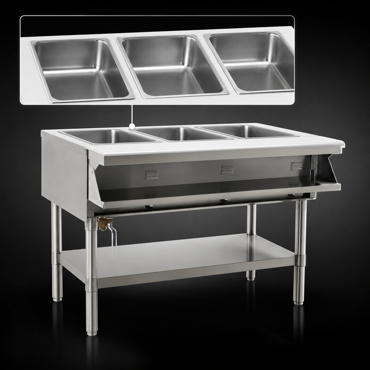 Product image #3 for Eagle Group 48-Inch Electric Sealed Well Hot Food Table with Open Base, 3 Wells