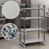 Thumbnail image #3 for Cambro Camshelving Elements XTRA 4-Tier Stationary Starter Shelving Unit, 48 x 21 x 64 Inches, Solid Shelves, Speckled Gray