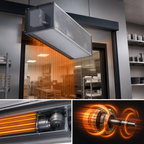 Thumbnail image #3 for Berner Industrial IDC12-2120E Electric Heated Direct-Drive Air Curtain, 120-Inch, Two 1/2 HP Motors, 12-Foot Opening