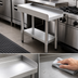 Thumbnail image #3 for 12-Inch Wide x 30-Inch Deep Stainless Steel Equipment Stand with Undershelf and 2-Inch Upturn