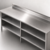 Thumbnail image #3 for John Boos Enclosed Base Work Table with Open Front, 132-Inch x 24-Inch, 16-Gauge 300 Series Stainless Steel Top, 5-Inch Rear Riser