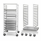 Thumbnail image #3 for Channel Manufacturing 411AKD Mobile Knock-Down Side-Load Aluminum Bun Pan Rack, 20-Pan, 3-Inch Spacing, 18 x 26-Inch Pans