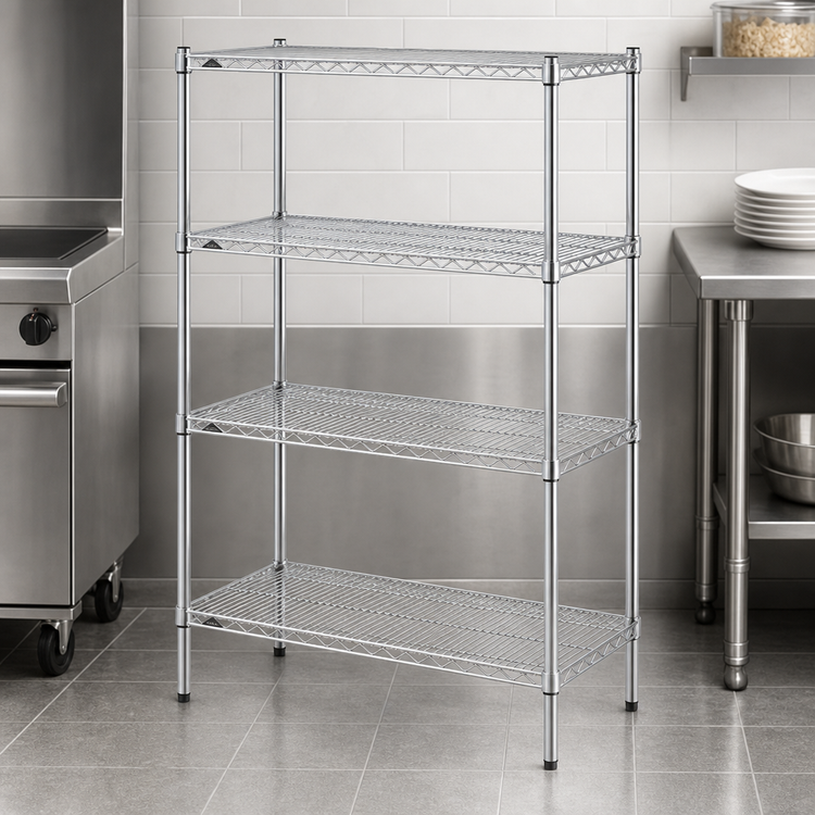 Product image #3 for Metro Super Erecta 4-Shelf Starter Wire Shelving Unit, 36W x 21D x 63H, Chrome Plated