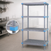 Thumbnail image #3 for Millenia Stationary Polymer Starter Shelving Unit, 42 x 18 x 74 Inches, 4 Open Grid Shelves