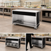 Thumbnail image #3 for Atlas Metal Mobile Solid Top Utility Serving Counter with Stainless Steel Top and Casters
