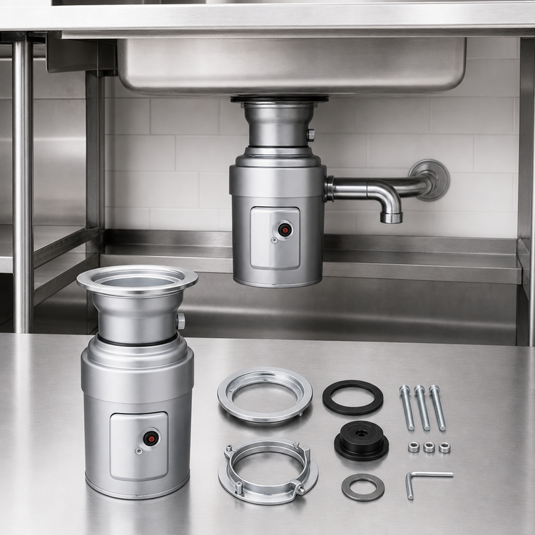 Product image #3 for InSinkErator SS-100™ Commercial Food Waste Disposer Package, 1 HP, Sink Mount, Stainless Steel