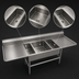 Thumbnail image #3 for John Boos Pro-Bowl 3-Compartment Platter Sink with Left and Right Drainboards