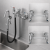 Thumbnail image #3 for T&S Brass Pot and Kettle Filler Wall Mount Mixing Faucet with 36-Inch Hose and Hook Nozzle