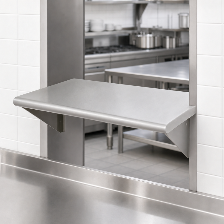 Product image #3 for Eagle Group 24 Inch W x 18 Inch D Pass-Thru Wall Shelf, 304 Stainless Steel