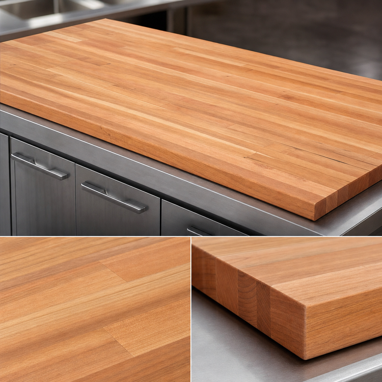 Product image #3 for Boos Block American Cherry Blended Edge Grain Kitchen Countertop, 144 x 27 x 1-1/2 Inch, Varnique Finish