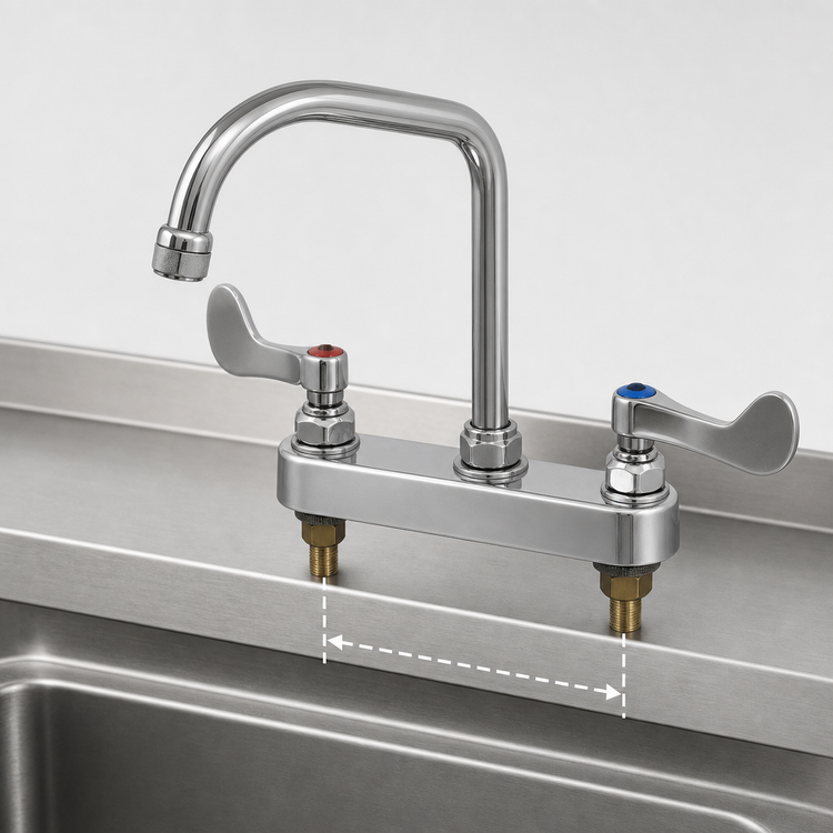 Product image #3 for T&S Brass B-1149 Deck-Mount Workboard Faucet with Swing Gooseneck Spout, Aerator and Wrist Action Handles