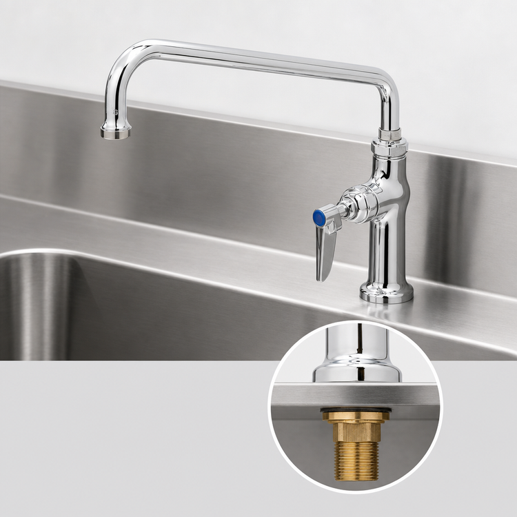 Product image #3 for T&S Brass Single Pantry Faucet with 12-Inch Swing Nozzle and 7-5/8-Inch Extension
