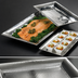 Thumbnail image #3 for American Metalcraft Rectangular Hammered Stainless Steel Serving Tray