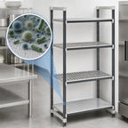 Thumbnail image #3 for Cambro Camshelving® Elements EXU244872VS4480 4-Tier Stationary Polymer Shelving Starter Unit, 48"W x 24"D x 72"H, 3 Vented/1 Solid, Gray