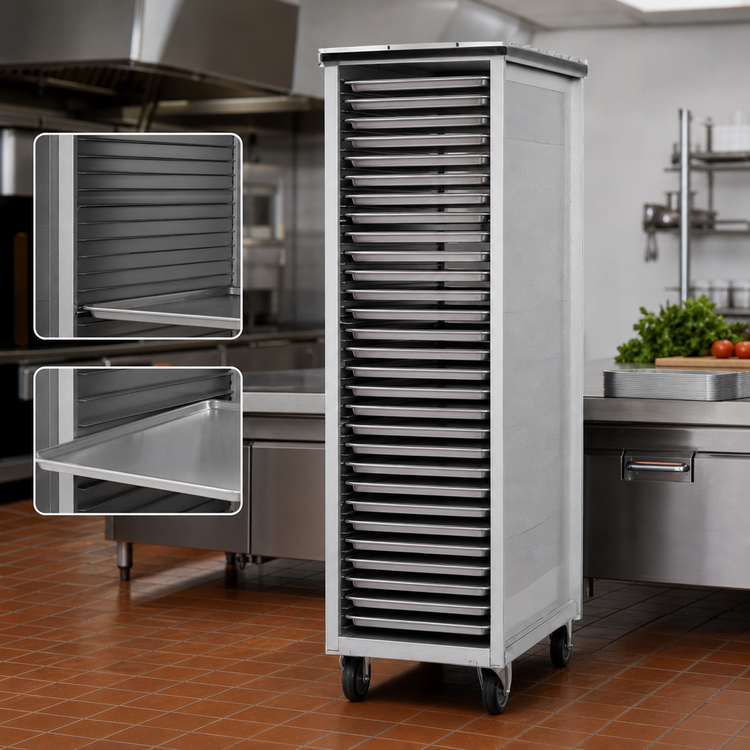 Product image #3 for Eagle Panco Heavy Duty Mobile Aluminum Pan Rack with Side Panels, 40 Full-Size Sheet Pan Capacity