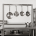 Thumbnail image #3 for John Boos Table-Mounted Single-Bar Stainless Steel Pot Rack with 4 Double Hooks