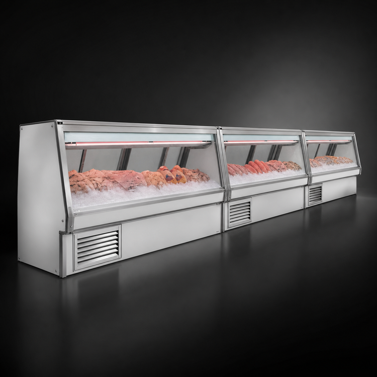 Product image #3 for Howard-McCray 34E Series Endless-Design Self-Contained Fish and Poultry Service Case, 100-1/2 Inch, Stainless Steel, LED