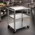 Thumbnail image #4 for Stainless Steel 3-Shelf Utility / Bussing Cart with Push Handle and 5-Inch Swivel Casters, 39.5 x 22 x 37.25 Inches