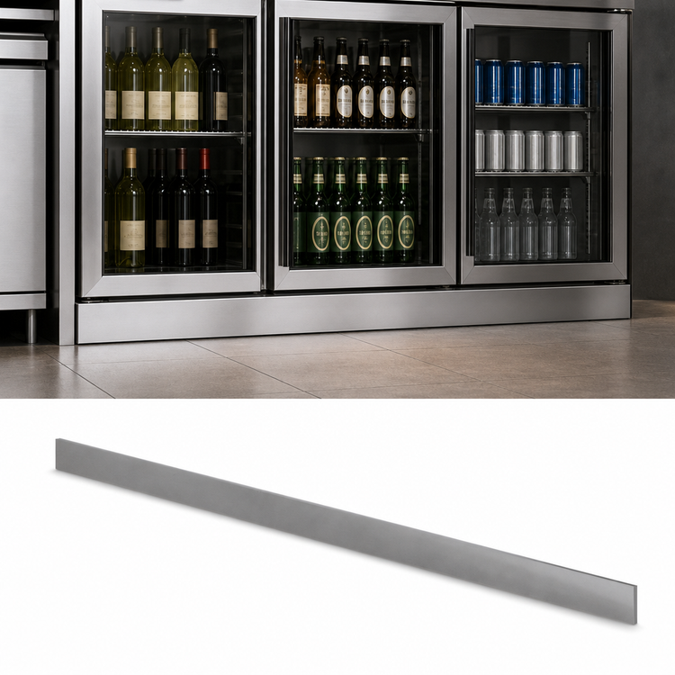 Product image #3 for Krowne 60-Inch Stainless Steel Front Kick Plate for Back Bar Coolers