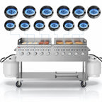 Thumbnail image #3 for Koolmore CGKIT7-G36G36 10-Burner Mobile Propane Charbroiler with Dual 36-Inch Griddle Plates, Stainless Steel