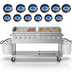 Thumbnail image #3 for KoolMore 10-Burner Mobile Outdoor Propane Gas Charbroiler Grill with Dual 36-Inch Griddle Plates