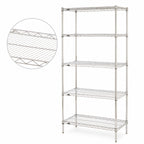 Thumbnail image #3 for Metro Super Erecta 5N527BR 5-Shelf Wire Shelving Starter Unit, 30W x 24D x 74H, 4-Post, Brite Finish