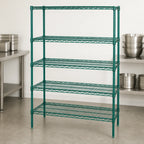 Thumbnail image #3 for Quantum WR63-1830P-5 Wire Shelving Starter Kit, 5 Shelves, 30 in. W x 18 in. D x 63 in. H, Green Epoxy Finish