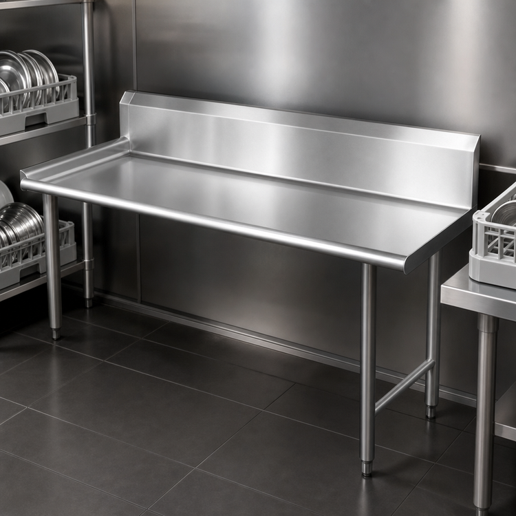Product image #3 for Omcan 48-Inch Right-Side Clean Dish Table with Straight Design, 304 Stainless Steel