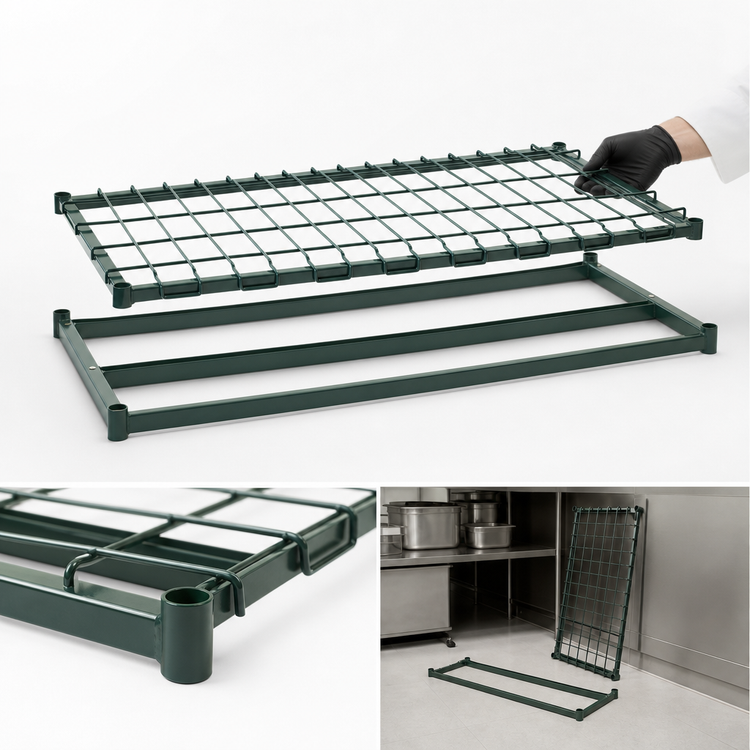 Product image #3 for Super Erecta 54-Inch x 24-Inch Dunnage Shelf with Lift-Off Wire Deck and Metroseal 3 Finish