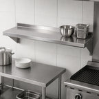 Thumbnail image #3 for John Boos Stallion BHS1860-14/304 Wall-Mounted Stainless Steel Shelf, 60 x 18 Inch, 14 Gauge, 300 Series, Satin Finish