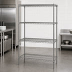 Thumbnail image #3 for Quantum WR74-3060S 60"W x 30"D x 74"H 304 Stainless Steel Stationary Wire Shelving Starter Kit, 4 Shelves