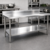 Thumbnail image #3 for Spec-Master Marine Series 144 x 36-Inch Stainless Steel Work Table with 4-1/2-Inch Backsplash and Adjustable Undershelf