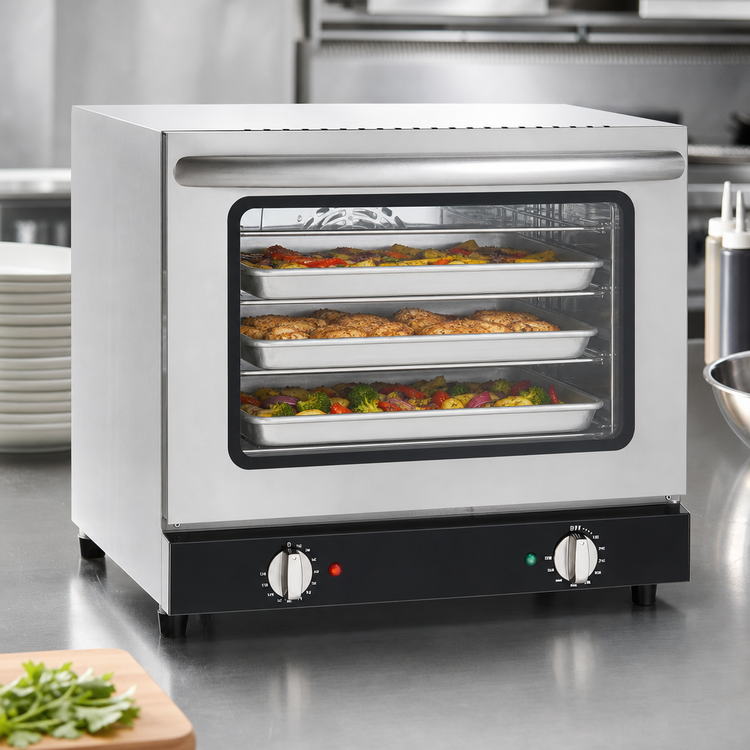 Product image #3 for Omcan Countertop Quarter-Size Electric Convection Oven, 0.74 Cu. Ft., 120V