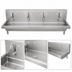 Thumbnail image #3 for BK Resources ADA Four-Station Wall-Mount Stainless Steel Handwash Sink, 96 Inch