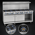 Thumbnail image #3 for Imperial Pro Series 72-Inch Gas Restaurant Range with 6 Open Burners, 6 Step-Up Burners, Standard Oven and Open Cabinet