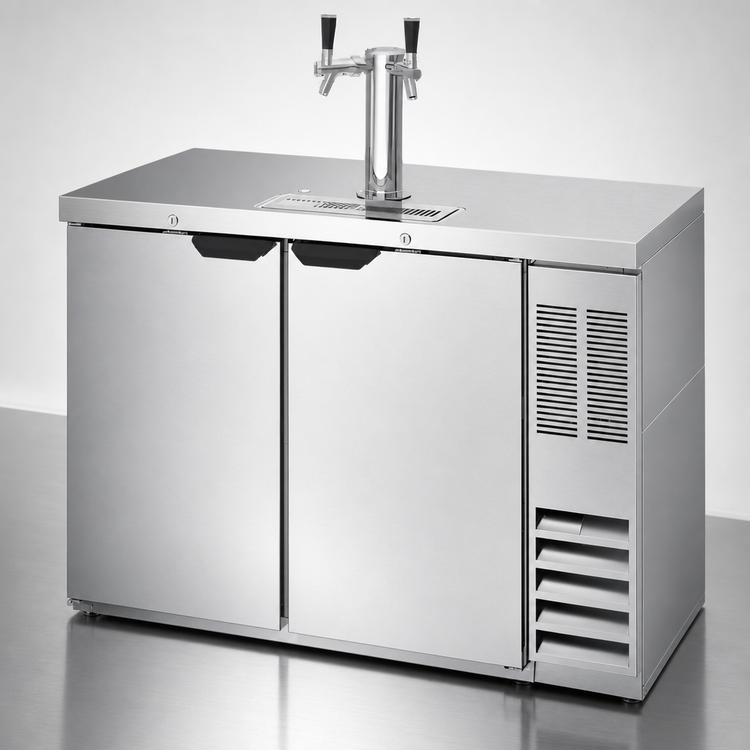 Product image #3 for Beverage-Air DD48HC-S 48-Inch Direct Draw Beer Dispenser with Solid Doors and Dual Faucet Tower