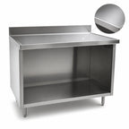 Thumbnail image #3 for Eagle Group Spec-Master OB2472SEM-BS Stainless Steel Underbar Work Table, 14-Gauge 304 Top, Open Front, 72 x 24 in, 4-1/2 in Backsplash