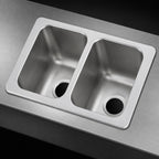 Thumbnail image #3 for Vollrath 102-1-1 Two-Compartment Self-Rimming Drop-In Sink, 25 x 17 Inch, 20-Gauge 304 Stainless Steel, 10 x 14 x 10 Inch Bowls