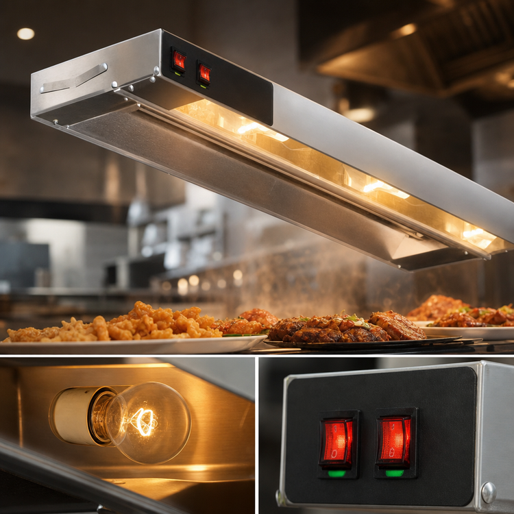 Product image #3 for Eagle RedHots 60-Inch Lighted Single Rod Strip Heat Lamp with Remote, 208V