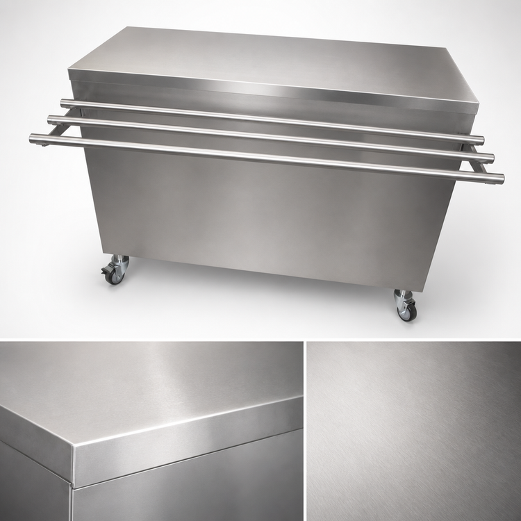 Product image #3 for BK Resources 72-Inch Stainless Steel Serving Counter with Hinged Door and Drop Shelf