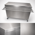 Thumbnail image #3 for BK Resources 72-Inch Stainless Steel Serving Counter with Hinged Door and Drop Shelf