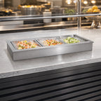 Thumbnail image #3 for Delfield N8168NBP Narrow Drop-In Self-Contained Refrigerated Cold Pan, 3-Pan, Full-Size