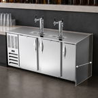 Thumbnail image #3 for Beverage Air DDN78HC-S 78-Inch Shallow-Depth Direct Draw Beer Dispenser, 4-Keg Capacity, 2 Dual-Faucet Towers, Stainless Steel Top and Front