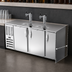 Thumbnail image #3 for Beverage-Air 78-Inch Shallow-Depth Direct Draw Beer Dispenser with 3 Solid Doors, 4-Keg Capacity, and 2 Dual-Faucet Towers