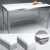 Thumbnail image #3 for John Boos 84 Inch x 36 Inch Reversible Poly Flat Top Trimming Table with Stainless Steel Legs and Bullet Feet